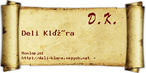 Deli Klára névjegykártya