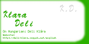 klara deli business card